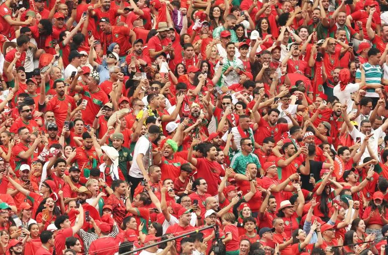 Morocco fans react.